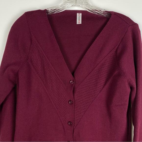 Zephyr Women’s Cranberry Grandpacore Cardigan Sweater Size Small - Picture 4 of 11